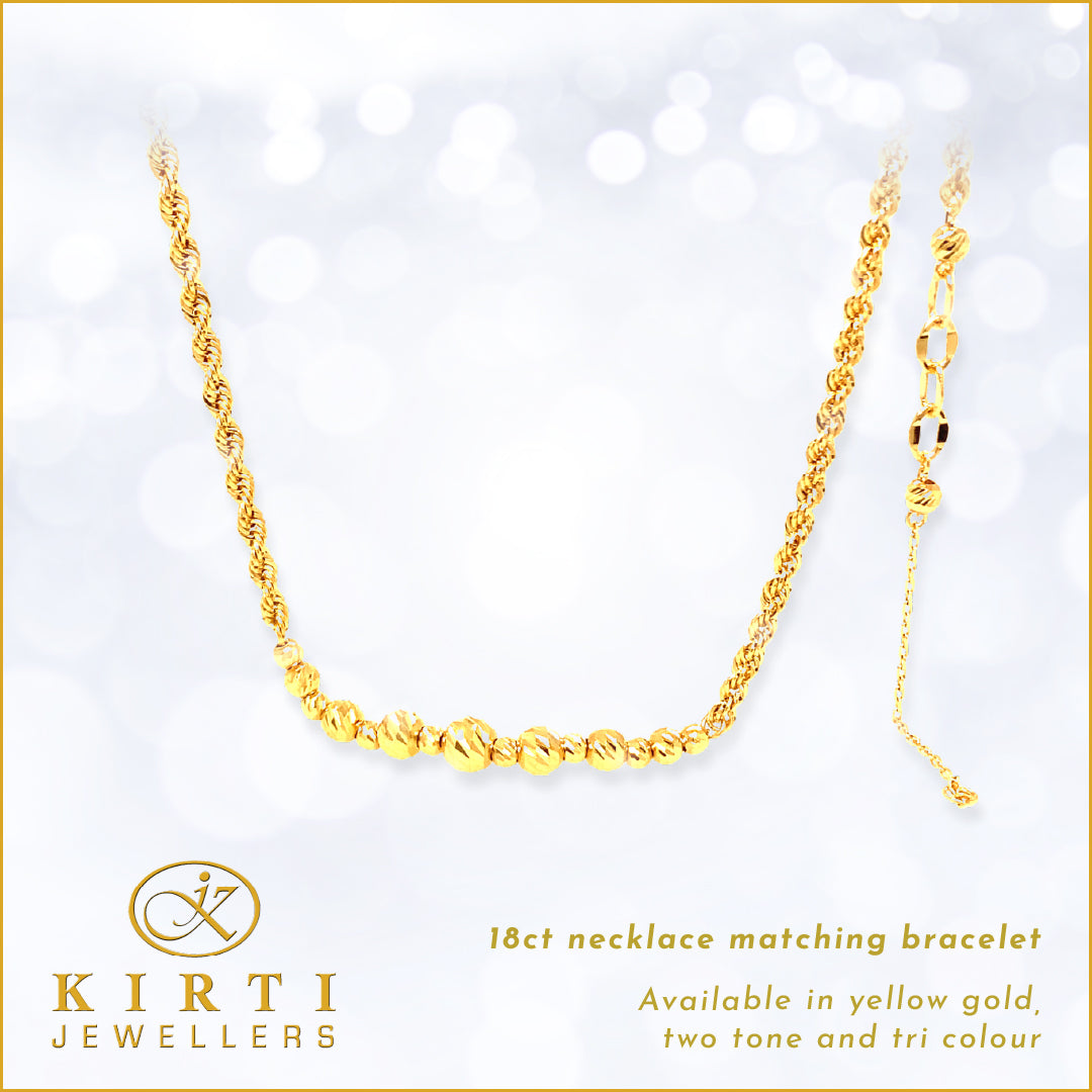 18ct Necklace and Matching Bracelet