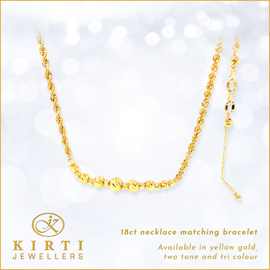 18ct Necklace and Matching Bracelet