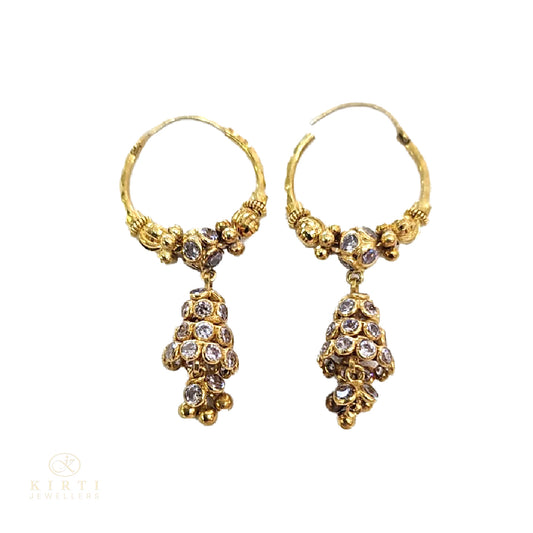 9ct Gold Hoops with Jhumkas