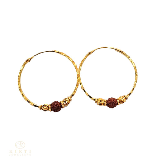 9ct Gold Rudraksha Hoops