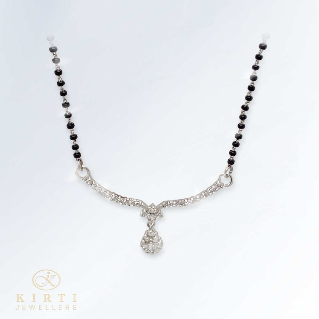 18 ct White Gold and Diamond Mangalsutra