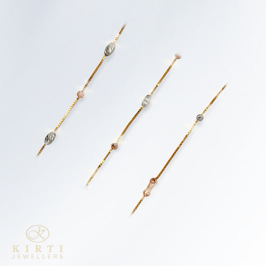 Tri Coloured 22ct Gold Bracelets