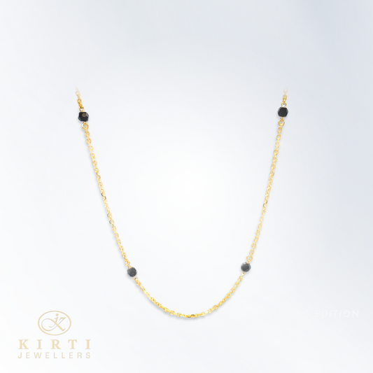 9ct Gold Mangalsutra with Black Beads